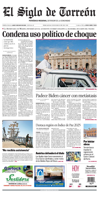 Edición impresa de El Siglo de Torreón, martes 24 de junio de 2025