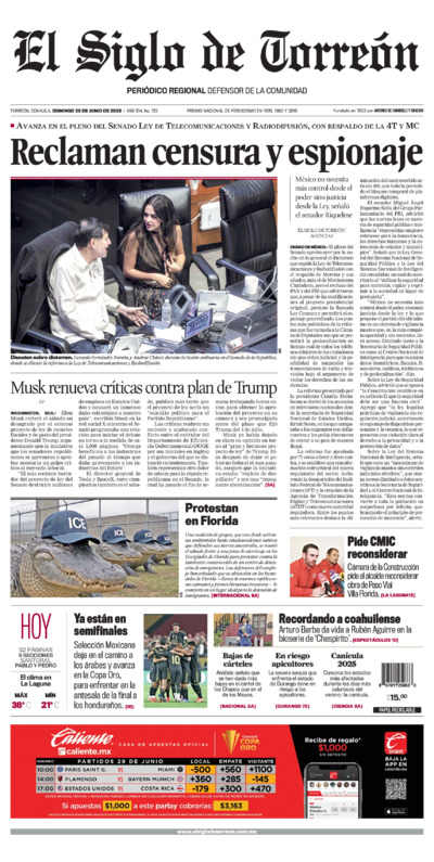 Edición del domingo 29 de junio de 2025