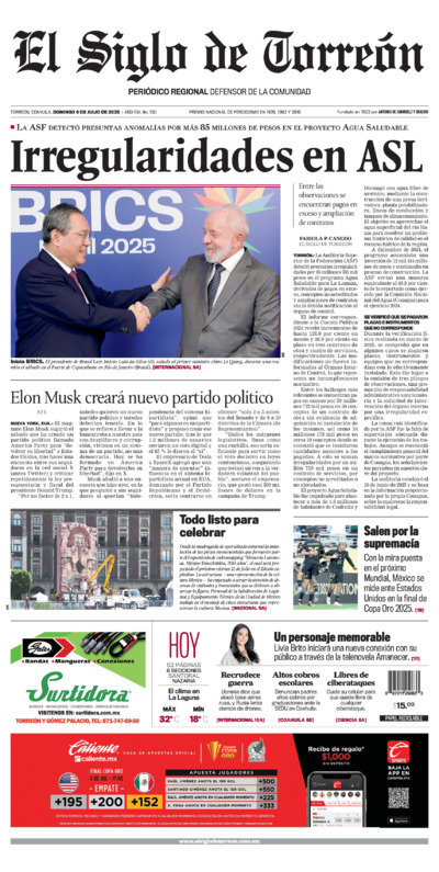 Edición del domingo  6 de julio de 2025