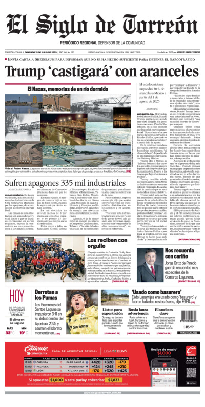 Edición del domingo 13 de julio de 2025